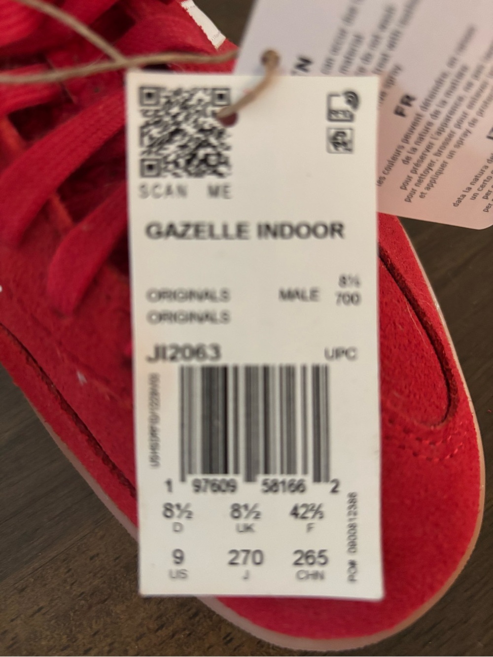 adidas Gazelle Indoor Red Suede Men’s Sneakers